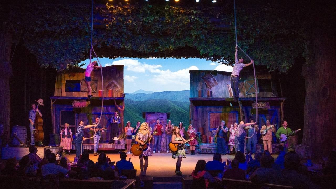 The stage during the show