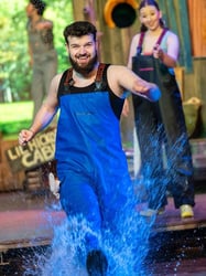 A dancer splashin in the swimmin' hole