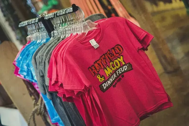 Hatfield & McCoy shirts in gift shop