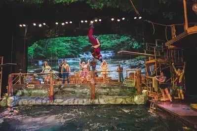 diving stunt at Hatfield and McCoy