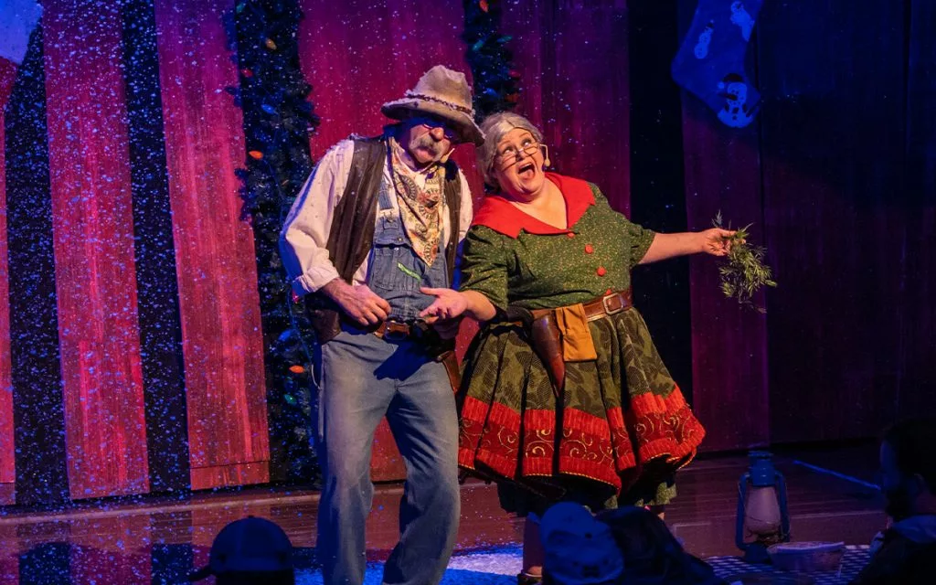 Ma and Pa Hatfield performing during Christmas show