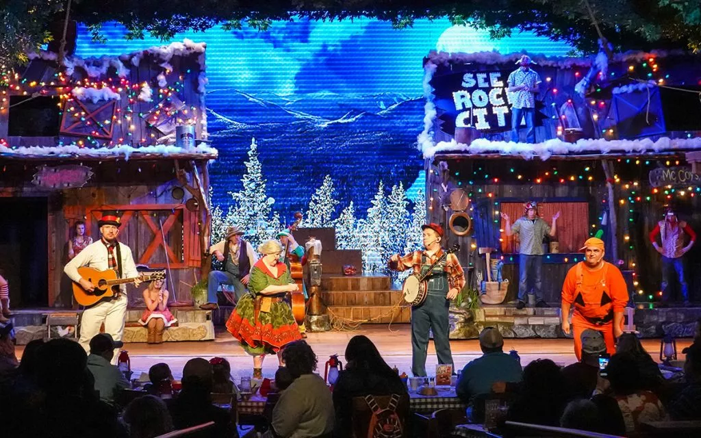 Cast performing during holiday show