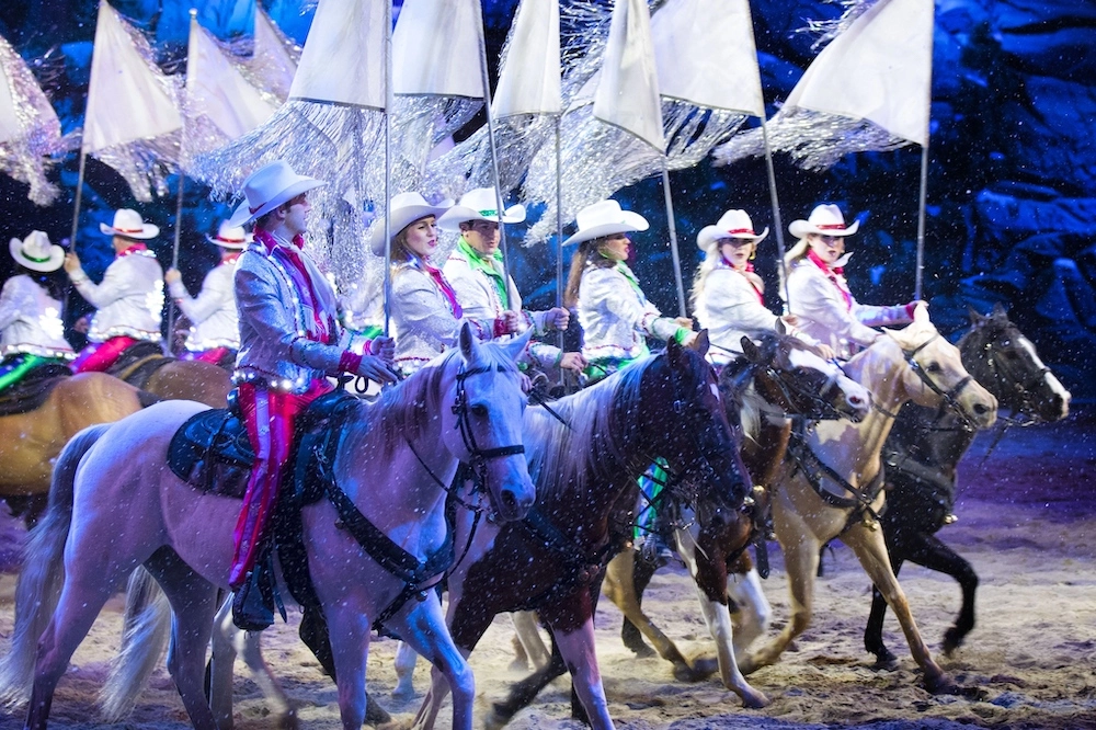 performers at Dolly Parton's Stampede during Christmas show