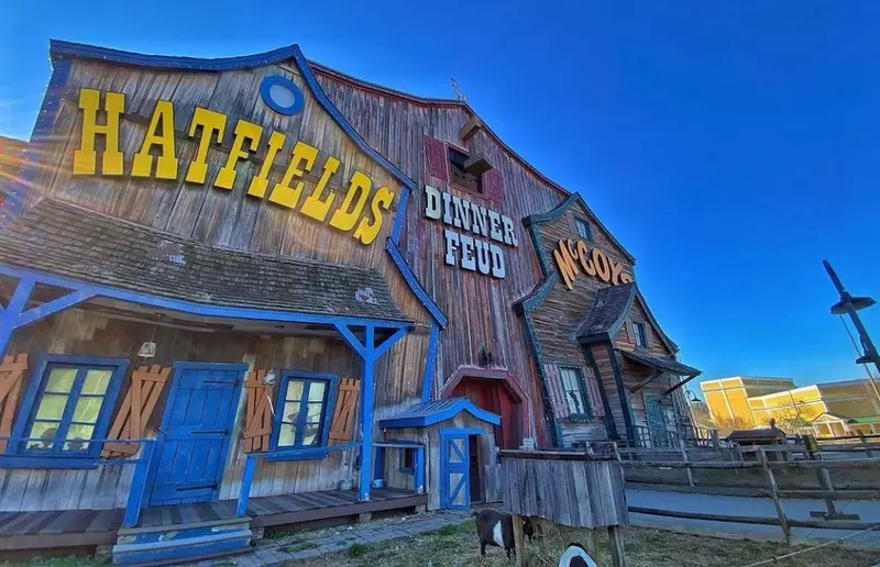 Hatfield and McCoy theater with sun shining