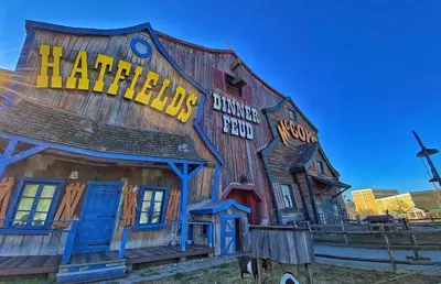 Hatfield and McCoy theater with sun shining
