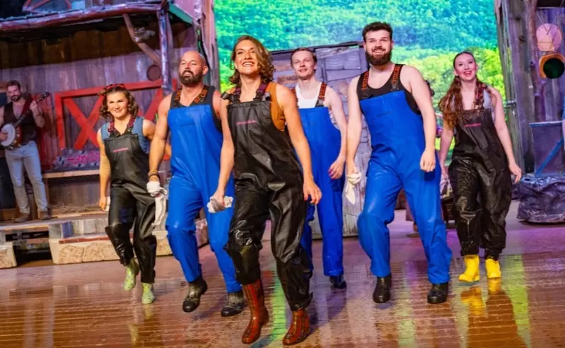 Hatfield Cast dancing in the water
